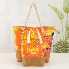 Flamingo Pattern Tote Bag All Match Handbag Classic Shopping Bag