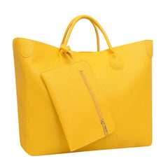 Minimalist Large Capacity Tote Bag PU Shoulder Bag Women's Casual Handbag