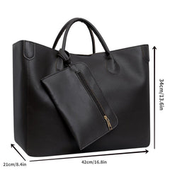Minimalist Large Capacity Tote Bag PU Shoulder Bag Women's Casual Handbag
