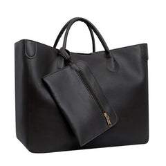 Minimalist Large Capacity Tote Bag PU Shoulder Bag Women's Casual Handbag