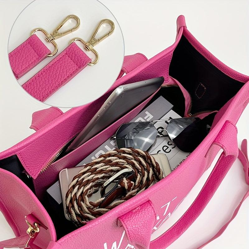 Large Capacity Crossbody Tote Bag PU Leather Shoulder Bag