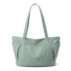 Solid Tote Bag Large Capacity Shoulder Bag Portable Casual Storage Bag