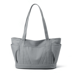 Solid Tote Bag Large Capacity Shoulder Bag Portable Casual Storage Bag