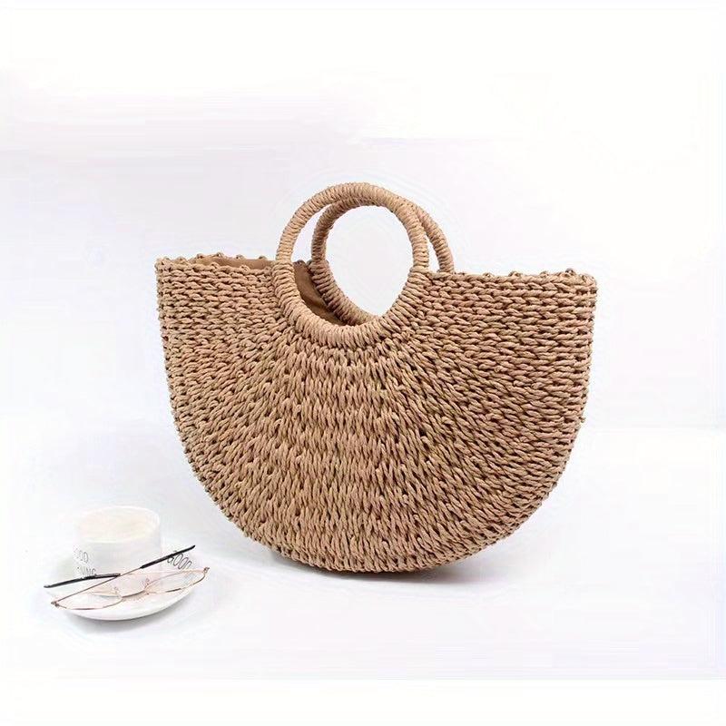 Straw Woven Beach Bag Large Tote for Summer Women's Purse
