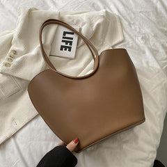 Vintage Tote Bag Solid Shoulder Bag Large Capacity Handbag
