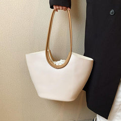 Vintage Tote Bag Solid Shoulder Bag Large Capacity Handbag