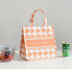 Geometric Pattern Tote Bag Large Capacity Lunch Box Bag