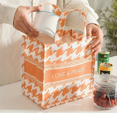Geometric Pattern Tote Bag Large Capacity Lunch Box Bag