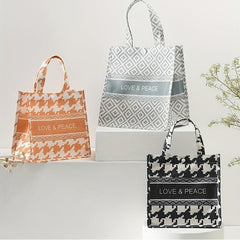 Geometric Pattern Tote Bag Large Capacity Lunch Box Bag