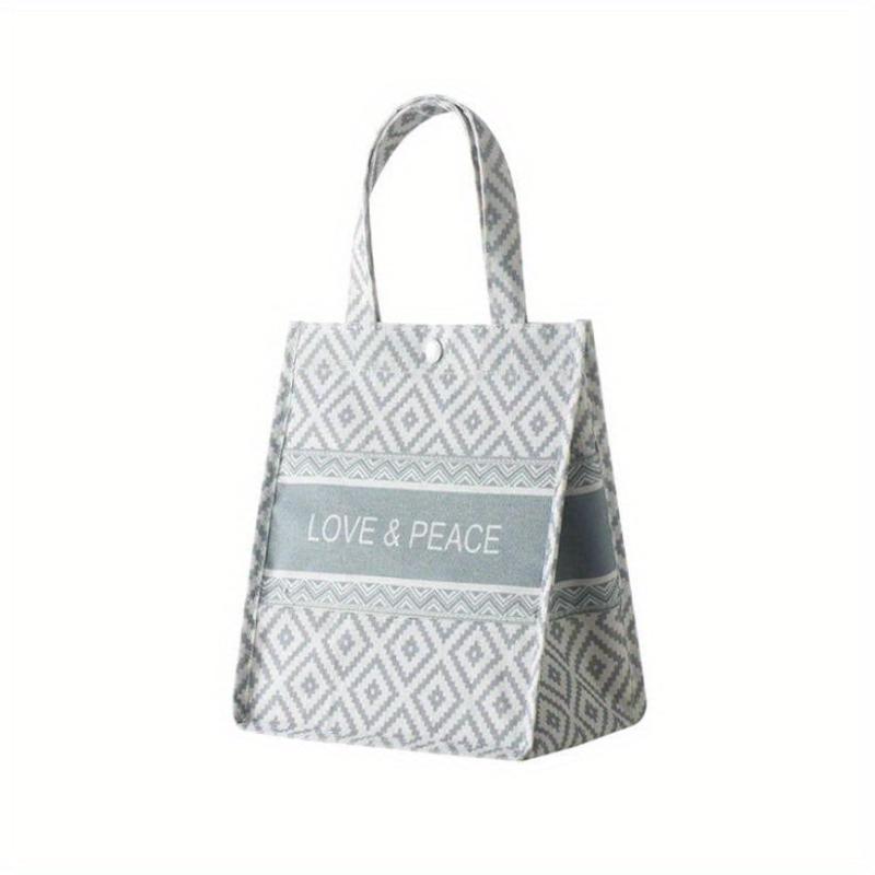 Geometric Pattern Tote Bag Large Capacity Lunch Box Bag