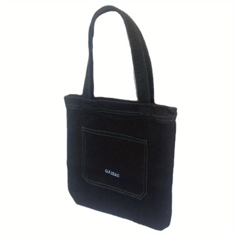 Large Capacity Denim Tote Bag Lightweight Shoulder Bag