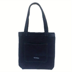 Large Capacity Denim Tote Bag Lightweight Shoulder Bag