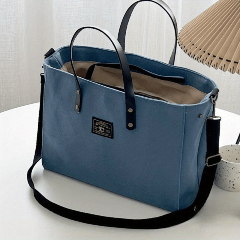 Canvas Zipper Crossbody Bag Large Capacity Shoulder Bag