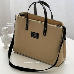 Canvas Zipper Crossbody Bag Large Capacity Shoulder Bag