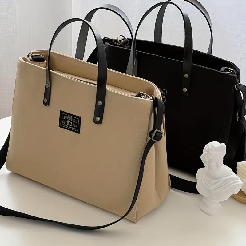 Canvas Zipper Crossbody Bag Large Capacity Shoulder Bag