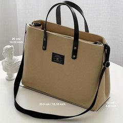 Canvas Zipper Crossbody Bag Large Capacity Shoulder Bag