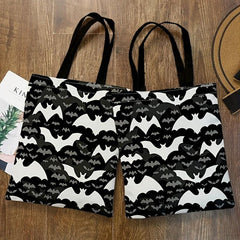 Bat Graphic Canvas Bag Large Shoulder Bag Reusable Shopping Bag