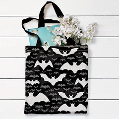Bat Graphic Canvas Bag Large Shoulder Bag Reusable Shopping Bag