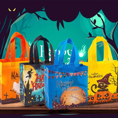 4PCS Halloween Treat Bags Small Halloween Gift Bags Tote Bags Non Woven