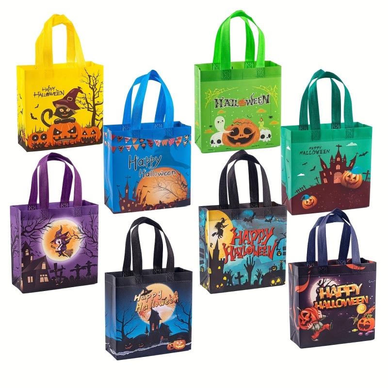 4PCS Halloween Treat Bags Small Halloween Gift Bags Tote Bags Non Woven