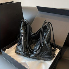 Pleated Tote Hobo Bag PU Leather Shoulder Bag