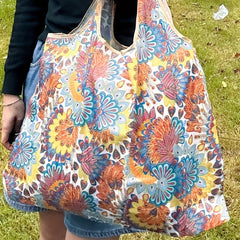 All Over Vintage Print Shoulder Bag Lightweight Shopper Bag