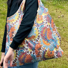 All Over Vintage Print Shoulder Bag Lightweight Shopper Bag
