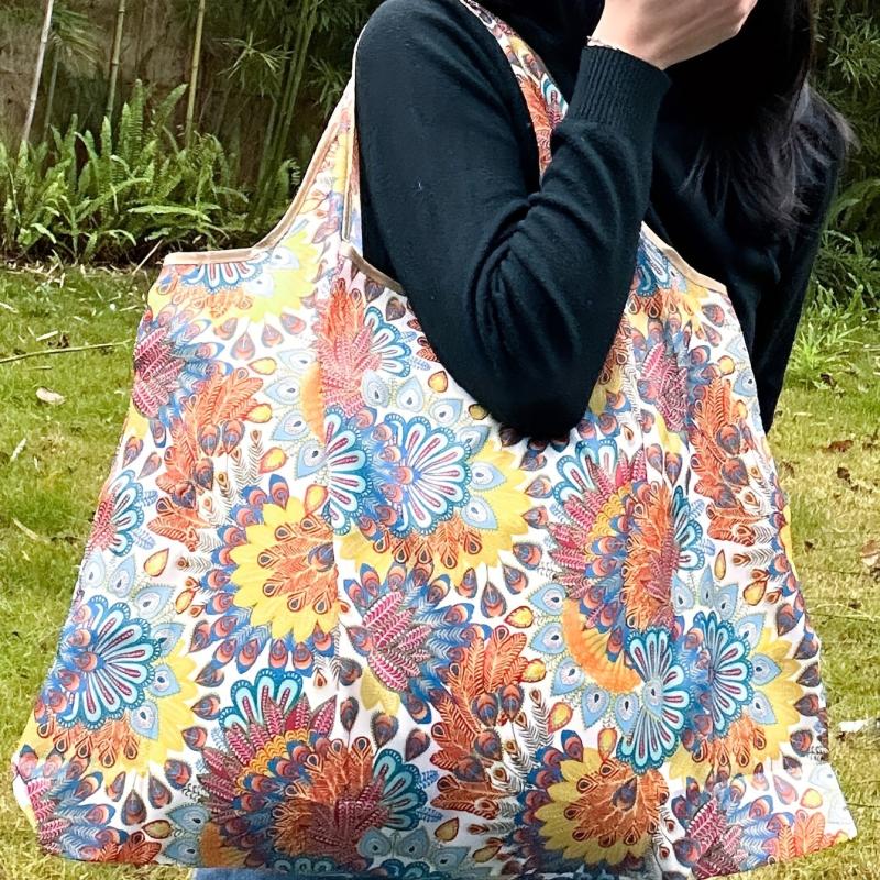 All Over Vintage Print Shoulder Bag Lightweight Shopper Bag