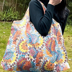 All Over Vintage Print Shoulder Bag Lightweight Shopper Bag