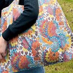 All Over Vintage Print Shoulder Bag Lightweight Shopper Bag