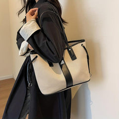 Colorblock Tote Bag Large Capacity Shoulder Bag for Work
