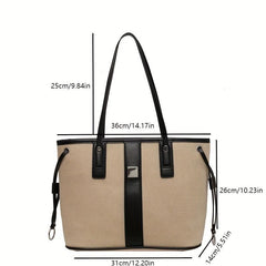 Colorblock Tote Bag Large Capacity Shoulder Bag for Work
