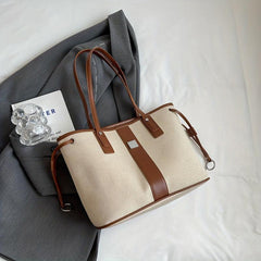 Colorblock Tote Bag Large Capacity Shoulder Bag for Work