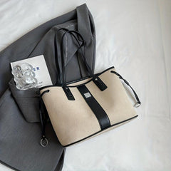 Colorblock Tote Bag Large Capacity Shoulder Bag for Work