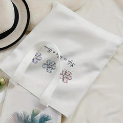 Cartoon Flower Print Shoulder Bag Lightweight Storage Bag