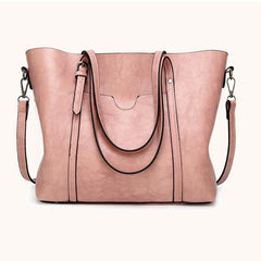 Faux Leather Tote Bag Women's Zipper Handbag Shoulder Bag