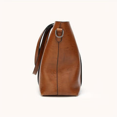 Faux Leather Tote Bag Women's Zipper Handbag Shoulder Bag