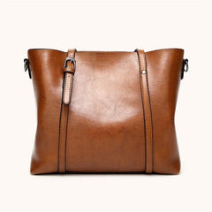 Faux Leather Tote Bag Women's Zipper Handbag Shoulder Bag