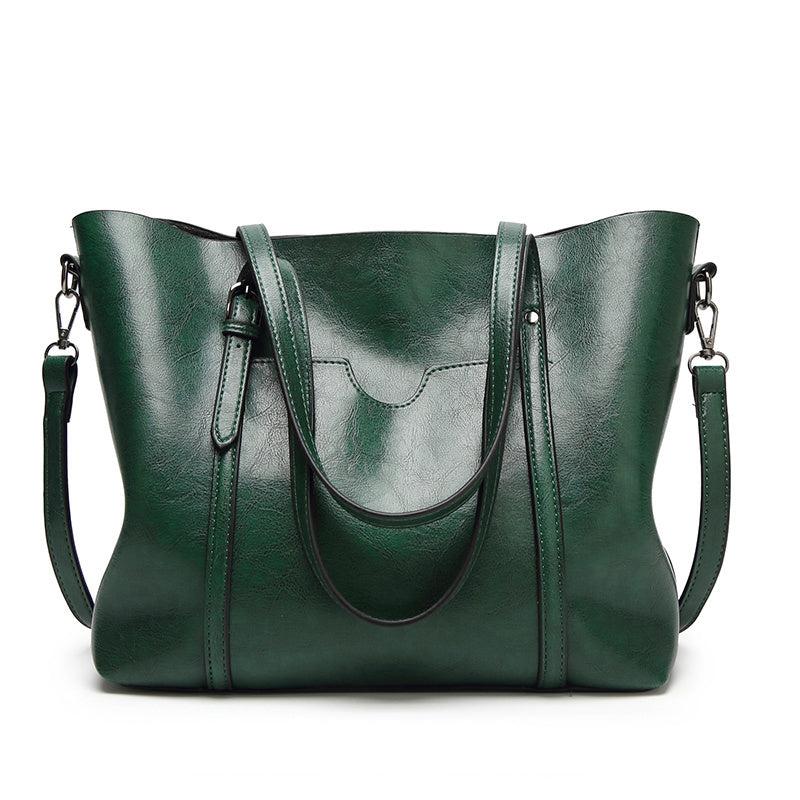 Faux Leather Tote Bag Women's Zipper Handbag Shoulder Bag