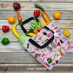 Cartoon Singer Print Tote Bag Lightweight Shopping Bag
