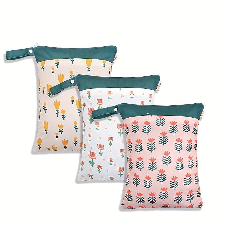 Wet Dry Separation Storage Pouch Zipper Portable Cartoon Print Clothing Bag