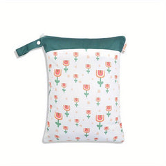 Wet Dry Separation Storage Pouch Zipper Portable Cartoon Print Clothing Bag