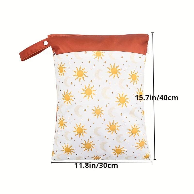 Wet Dry Separation Storage Pouch Zipper Portable Cartoon Print Clothing Bag