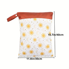 Wet Dry Separation Storage Pouch Zipper Portable Cartoon Print Clothing Bag