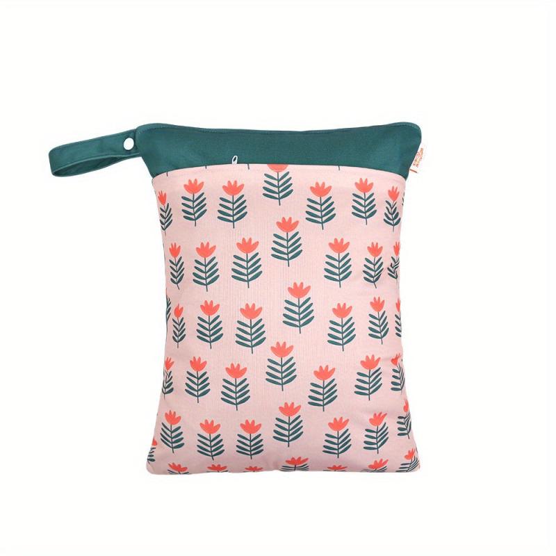 Wet Dry Separation Storage Pouch Zipper Portable Cartoon Print Clothing Bag