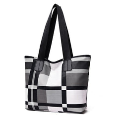 Large Capacity Pattern Tote Shoulder Bag with Zipper