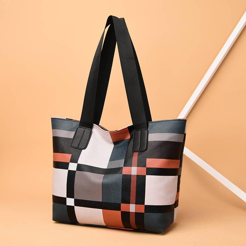 Large Capacity Pattern Tote Shoulder Bag with Zipper
