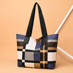 Large Capacity Pattern Tote Shoulder Bag with Zipper
