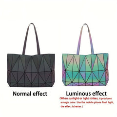 Geometric Luminous Shoulder Bag Women's Casual Handbag & Purse