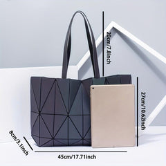Geometric Luminous Shoulder Bag Women's Casual Handbag & Purse